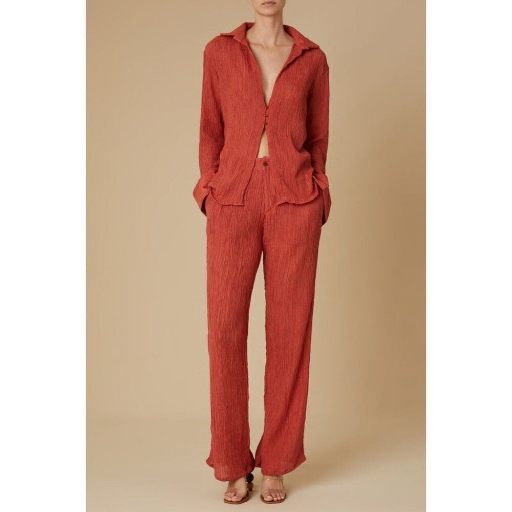 New Savannah Morrow Women's Wide Leg Pants Rust Medium